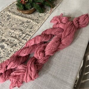 Dusty rose cheesecloth runners (2)